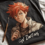 **"GN Zanting" written on the T-shirt of a redheaded, anime boy getting ready for bed** - Image #2 <@967989259942391819>