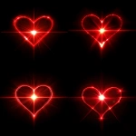 **an outline of a red neon glowing heart shaped beam of light against a black background** - Variations (Strong) by <@817880507983069194> (fast)