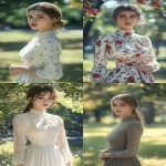 **ultra realistic, highly detailed high necked summer luncheon dress mid calf, long sleeved worn by a beautiful young woman standing with a lovely park behind her. HD --v 6.1 --ar 2:3** - <@1327691479602298971> (fast, stealth)