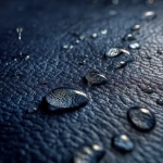 **macro shot of rainwater slowly and gracefully dripping along a luxurious navy blue leather surface** - Image #2 <@1137240197814288404>