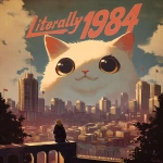 **giant cat looking over city cute dystopian poster "Literally 1984" --niji 7** - Image #2 <@937851746712186921>