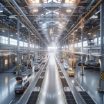**A vast industrial-scale car factory labeled ‘USED CAR FACTORY’, with conveyor belts moving second-hand cars through inspection, polishing, and reconditioning stations. Rows of used vehicles at different stages of processing some slightly worn, others freshly restored. The building is huge, realistic, and non-futuristic reminiscent of a car manufacturing plant but adapted for used vehicles. Subtle humour in the concept, but rendered photorealistically with cinematic lighting, dust and atmosphere. Exterior view through wide-angle lens showing trucks arriving with old cars and others leaving polished. High detail, realistic scale, 16:9 composition, cinematic realism, soft daylight, dramatic perspective, --ar 16:9 --v 6.0 --raw** - Image #3 <@1098201299582988349>