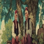 **illustration Two grandfathers in old Serbian village clothes are sitting under a tree and making rakia. --ar 3:1** - Image #1 <@1025896067646111824>
