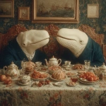 **vintage christmas dinner between vintage whales --s 750** - Image #1 <@1278337234642276372>