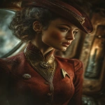 **Star Trek Uniforms reimagined in the style of belle epoque ; in the style of cinematic style photography, photorealistic images, ray tracing, subsurface-scattering, realistic lighting, live action 3D rendering --v 7.0 --p 7u4x1qi --ar 3:4 --s 250 --exp 25** - Image #4 <@419578677106311168>