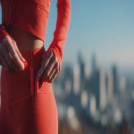 **close-up shot of woman in red running clothes putting red chapstick in a pocket. city background. realistic. day time. shot on sony venice --ar 16:9** - Image #2 <@1084475660803788890>