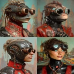 **<https://s.mj.run/wgb1wTwrrrs> in reptilian 80s hair band steampunk style --ar 3:4 --s 250 --v 7.0** - <@1071135204846096475> (relaxed)