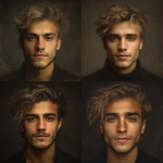 **a portrait of a portrait of a young handsome half Iraqi and half Swedish man whose features are a beautiful blend of both respective ancestries, looking older. His hair should be light brown or blonde with darker. <https://s.mj.run/K6nJU8C2Xrg>** - <@298883526722584576> (fast)
-# Create, explore, and organize on [midjourney.com](<https://midjourney.com/imagine?from_discord=1>)