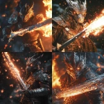 **a d&d dragonborn character, large intricate sword, breathing fire, full body image, full scale image, epic, intense, action scene, 8k, 8k vivid, 8k ultra detailed, 8k ultra realistic, 8k cinematic, 8k hyper detailed, 8k hyper realistic, 8k photo realistic, 8k insanely detailed, 8k insanely realistic, 8k ultra high definition, 8k hyper high definition, 8k insanely high definition, 8k movie quality, --v 6.1** - <@413009047789240321> (fast)