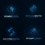 **Create a professional looking logo for a Data Entry Company in navy blue colors using the word "Synaptechdata"** - Variations (Strong) by <@1106338912126902343> (fast)
