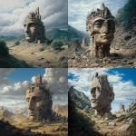 **<https://s.mj.run/l3N7LAIWuQc> the ruins of a Carolingian kings head in a landscape --v 7.0 --raw** - <@1071135204846096475> (relaxed)