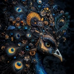 **a peacock with manifold mosaic murmuration feathers --p fdud7wh --s 1000 --v 6.1 --style raw** - Image #4 <@1135636698060038216>