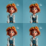 **cartoon character, female farmer, hourglass shaped body, pixar artstyle --v 7.0** - Variations (Region) by <@798906196995997708> (relaxed)