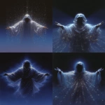 **a solemn void-cloaked fumarole prophet centered in a tranquil ultramarine gradient, face swallowed in gentle shadow, robe woven from starlit filaments and drifting cosmic dust, arms extended in silent invocation, symmetrical framing creating serene tension, soft ethereal radiance outlining each fold of the garment --ar 4:5 --exp 70 --sref 662824061 4106019862 71978295 4246017564 1982648737 3709133334 698401885 531168650 --profile cla6owm --sv 4 --stylize 250 --weird 20 --v 7.0** - <@1442607648280416387> (relaxed, stealth)