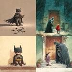 **Batman as a children's book illustration --ar 3:4 --v 7.0** - <@1071437900610293863> (fast)