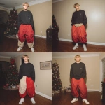 **A young handsome tan skinned white man with dirty blonde wavy short hair dressed in a Y2K Cholo gangster style, wearing a black long sleeve Dickies work shirt and extremely baggy, extra-long, 3XL plain long red and black Jordan basketball shorts. His shorts are very long and go down to his ankles and feet. He is wearing Nike Cortez shoes in his house by a Christmas tree --v 7.0** - Remix (Strong) by <@1061360796438900746> (fast)
-# Create, explore, and organize on [midjourney.com](<https://midjourney.com/imagine?from_discord=1>)