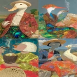 **<https://s.mj.run/w3WUq9uJd08> modern vintage 3d lady gangsta NeRF cartoon duck made up of a beautiful opalized wood colors, smoking a cigar, sitting on a tree stump --v 7.0 --p ojgx1bc 1dby126 besdyf1 qu45389 --iw .50 --no borders --ar 9:16 --s 450 --q 4 --c 3 --sref <https://s.mj.run/ZNY5NQsYZVA>** - <@1059292469474373672> (fast, stealth)
-# Create, explore, and organize on [midjourney.com](<https://midjourney.com/imagine?from_discord=1>)