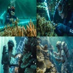 **deep sea coral restoration station, teen exosuit researcher with micro bionic "sea quill" robots implanting biodegradable ceramic coral scaffold, natural coral edges with subtle barnacle encrustations, luminous carbon sequestration grid overlay, stratified blue green water beams, bioluminescent points, cinematic scientific realism --ar 16:9 --v 6.0 --stylize 210 --no text, watermark, clutter, low detail --raw** - <@1086482906488258622> (relaxed)
-# Create, explore, and organize on [midjourney.com](<https://midjourney.com/imagine?from_discord=1>)