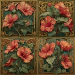**art nouveau hibiscus** - Variations (Strong) by <@1229776827413954641> (fast)