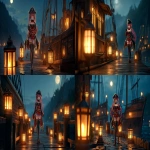 **a full body anime-style pirate idol girl inspired by Houshou Marine from Hololive, standing on the deck of a pirate ship, hand on chest, slightly looking down with a vulnerable and emotional expression, illuminated by lanterns and moonlight, dramatic mist in the background, detailed anime style --v 7.0 --ar 16:9 --oref <https://s.mj.run/jlFWf63AZNQ> --ow 400** - <@1112784568303497357> (turbo)