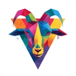 **a triangular multi-color goats head in the style of Kandinsky, vector graphic circular logo style** - Image #2 <@1054837681751867413>