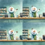 **in a children's book style frosty the snowman in a pharmacist jacket behind the counter, friendly, clean, white background, slight green highlights, happy, welcoming,** - Variations (Subtle) by <@641548253271425034> (fast)
-# Create, explore, and organize on [midjourney.com](<https://midjourney.com/imagine?from_discord=1>)