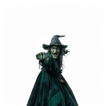 **front view of an ugly witch with green skin and warts shaking one green fist at the camera, transparent background** - Image #2 <@1062998643696750602>