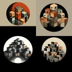 **<https://s.mj.run/KzVO7cCJih4> a simple artisitic logo with stacked blocks as homes within a circle, surreal --s 250** - <@999895176619237436> (fast)