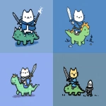 **cute medieval cat rides a diplodocus into battle --ar 3:2 --sref 2854935263 --profile u22owga ne2iv4e** - <@937851746712186921> (relaxed)
-# Create, explore, and organize on [midjourney.com](<https://midjourney.com/imagine?from_discord=1>)