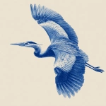 **line work drawing of a blue heron flying** - Image #4 <@1135636698060038216>