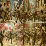 **marionettes dressed like us soldiers dancing through sreets made out of viennoiserie --ar 16:9 --p eljfm3f --v 6.0** - <@265638907587067904> (fast)