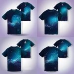 **Professional t-shirt graphic design with vibrant gradient black to blue background, abstract kite shapes in motion, , dynamic wind swirls, modern geometric patterns, subtle integration of logo text, minimal background, clean layout, screen-print ready, vector style, subtle motion lines to represent wind energy --v 5.0** - Variations by <@544365320228306984> (fast)
