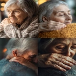 **Close-up of a tender caregiver with her hands on the shoulders of a senior woman inside her home. Blurred surrounding. Panorama. hyper realistic --ar 3:4** - <@1134564384883093594> (relaxed)