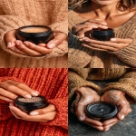 **close up photograph of a woman's hands twisting open a 6oz black plastic jar. the hands belong to a woman who is black or latina. asmr. product shot --v 7.0 --stylize 1000 --ar 9:16** - <@1061750239708577893> (fast)