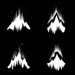 **simple, flat vector clipart logo black on white silhouette representation of the Auroras, simple and minimalistic --ar 2:1 --v 7.0** - Variations (Strong) by <@696956474584334417> (fast)