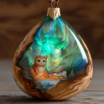 **Inside the Opalized Wood Christmas ornament the whimsical cute cat sits. Zoom in. --sref <https://s.mj.run/C7m__ewsxOQ> --oref <https://s.mj.run/gOiWMXH1Co4> --p 6oeiqt9 --raw** - Image #4 <@639231094968942592>