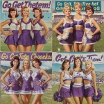 **ultra realistic, highly detailed, photographic image of three beautiful high school pompom girls of the 1960’s smiling happily with a beautiful well manicured football field behind them. Their short skirted purple and white outfits have a calligraphic "S" on the bodice. Above them is a huge attractive banner saying "Go Get Them Cherokees". HD --v 7.0** - <@1327691479602298971> (fast, stealth)
-# Create, explore, and organize on [midjourney.com](<https://midjourney.com/imagine?from_discord=1>)