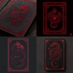 **a minimalist dark tribal, neon style red and black of a boardgame game card of a Dragon** - <@667108527428599870> (fast)