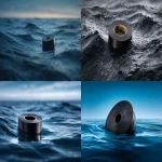 **a National Geographic photograph of a roll of black gaff tape floating on the ocean, --ar 16:9** - <@960702118686244966> (fast)