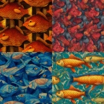 **tessellating fish tessellations by m.c. escher, tessellated --tile --s 77** - <@926596241574461530> (fast)