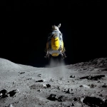 **the lunar lemon module taking off --ar 16:9** - Image #1 <@391048027051261958>