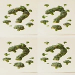 **a photograph of question mark completely covered in fresh green broccoli florets, floating in mid-air, tiny broccoli buds suspended around, soft diffused lighting, clean minimalist style, beige background --ar 9:16 --s 50 --v 6.1** - Remix (Subtle) by <@1199200245985316874> (fast)