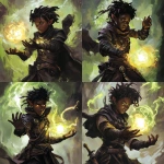 **a brown skinned warlock elf boy doing magic** - Variations (Strong) by <@784252075265490974> (fast)