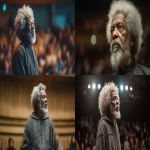 **front-facing, photo realistic of an elderly black man in his 60s, with fascinating grey afro and moderate grey beards, full body, standing in the centre of the frame, full body shot, addressing the student at Oxford University United Kingdom, standing with one hand in his pockets , blurred out audiences in the background and surrounding, detailed aesthestics, beautiful stage lights, wearing smooth dark african native outfit, detailed image, --ar 16:9 --v 7.0** - <@1065391125663322203> (fast)
-# Create, explore, and organize on [midjourney.com](<https://midjourney.com/imagine?from_discord=1>)