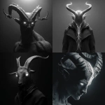 **Design a greyscale hyperrealism, shadow figure with glowing white eyes and horns --v 7.0** - <@1116424656908464158> (fast)