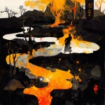 **fumarole eerie painting with a color scheme of monochromatic black and white with a pop of Color. The painting uses cross-hatching and palette knife techniques, inspired by analog horror, grunge Polaroids, ukiyo-e and retro Japanese horror. The mood is mysterious and unsettling --niji 6 --p k463ai2 --raw** - Image #4 <@948741381743083580>