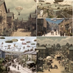 **Victorian working class village in Britain where everyone commutes to work with flying parasol --s 50 --p z4f83u2 --v 7.0 --raw** - <@997245562065789039> (relaxed)