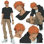 **Original anime character, fully colored in vivid anime palette, hand-drawn anime style, thick bold outlines, clean cel-shading, visible sketch lines for clarity, crosshatching on fabric folds and anatomy beneath clothing. Clear line art showing every feature without clutter, balanced composition emphasizing face and body. Multiple perspective options: (frontal heroic close-up of face and torso squared to the viewer) OR (three-quarter dynamic angle showing jawline depth, clothing folds, and stance) OR (low-angle upward shot emphasizing size and power) OR (high-angle downward shot showcasing form and clothing detail) OR (side profile close-up with sharp silhouette, flowing clothing, and defined expression). Ultra-detailed full-color anime artwork, uncluttered background, composition focused entirely on the character’s clothing, form, and presence. --niji 6 --raw** - Image #1 <@266429059049848832>