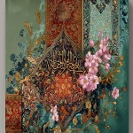 **<https://s.mj.run/HoqsrJHDUMc> The image should be a very clear and detailed image with an abstract design, with some parts of the image having an Arabic pattern at the top edge, and some parts having small flowers, --ar 128:85** - Image #2 <@1123092135621697629>