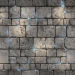 **A texture, seamless, old castle stone wall blocks, greyish,. with electricity zaping through it** - Image #3 <@279947604421378048>